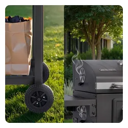 Grill węglowy ogrodowy Berdsen BD-892 żeliwny ruszt z pokrywą termometr + pokrowiec