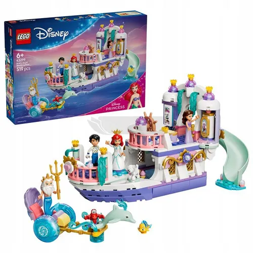 LEGO Disney 43299 Królewska łódź weselna Arielki, zestaw klocków 6+