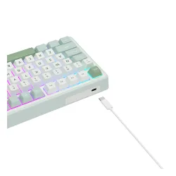 Klawiatura mechaniczna Royal Kludge RK-R75 Sky Cyan Brown Switch Biało-Błękitny