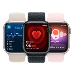 Apple Watch 9 GPS 45mm koperta z aluminium (srebrny) + pasek sportowy S/M (sztormowy błękit) (CPO)