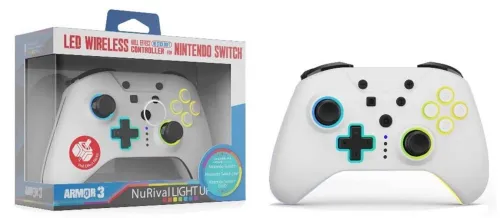 Pad Armor3 NuRival Light Up do Nintendo Switch Bezprzewodowy Biały