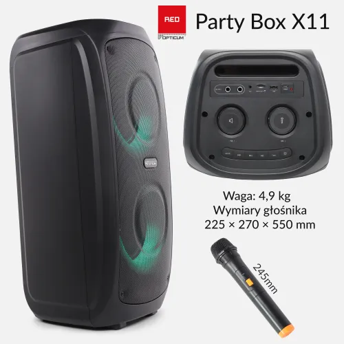 Power Audio Opticum Sound X11 Party Box 40W Bluetooth Radio FM Czarny