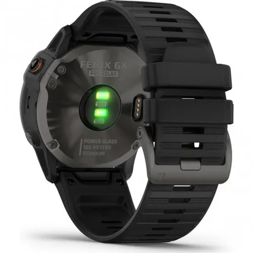 Smartwatch Garmin Fenix 6X Pro Solar tytanowo-szary z powłoką DLC i czarnym paskiem (010-02157-21)