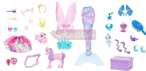 LALKA BARBIE DREAMTOPIA KALENDARZ ADWENTOWY 24 niespodzianki + lalka HRG90
