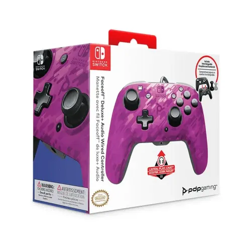 Геймпад PDP Faceoff Deluxe к Nintenк Switch Проводной camo Фиолетовый