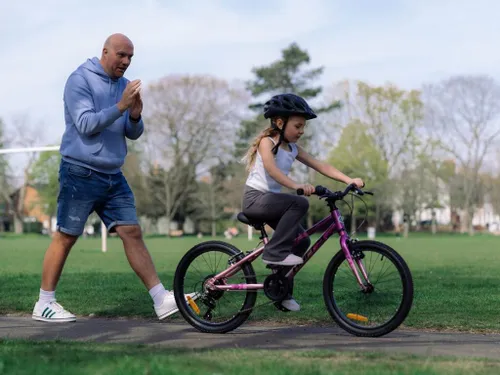 Rower dziecięcy HUFFY Literide Junior 20 cali dla dziewczynki Różowo-fioletowy