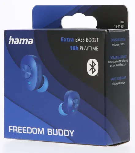 Słuchawki bezprzewodowe Hama Freedom Buddy Dokanałowe Bluetooth 5.3 Niebieski