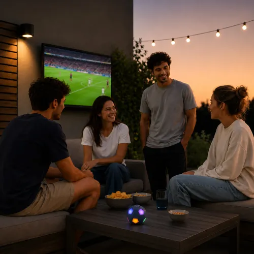 Głośnik Bluetooth Musicmate MM-SB40-N FootballWave LED 5W Niebieski