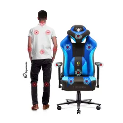 Fotel Diablo Chairs X-Player 2.0 Normal Size Gamingowy do 160kg Skóra ECO Tkanina Czarno-niebieski