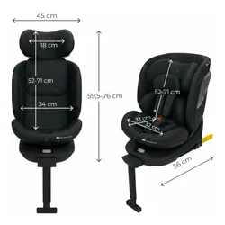Автокресло KinderKraft I-360 2 Plus 40-150 cm 0-36 kg czarny