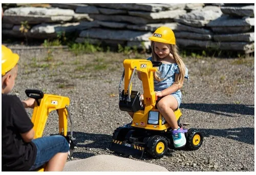 Jeździk Koparka Falk Jcb Digger Dla Dziecka 3-7 Lat Ruchoma Łyżka + Kask
