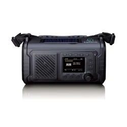 Radioodbiornik Lenco PDR-055BK Na korbkę, Solarne, Latarka, Powerbank, Radio FM DAB+ Czarny