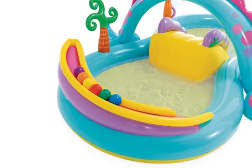 Wodny plac zabaw Dinoland zjeżdżalnia 302x229x112 cm INTEX 57135