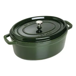 STAUB La Cocotte Oval 5,5 l zielony - garnek żeliwny z pokrywką