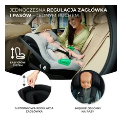 Fotelik samochodowy KINDERKRAFT Mink Pro I-Size z bazą (40-75 cm) Czarny