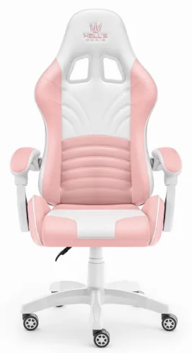 Fotel gamingowy HELL'S CHAIR Rainbow 2.0 Różowo-Biały