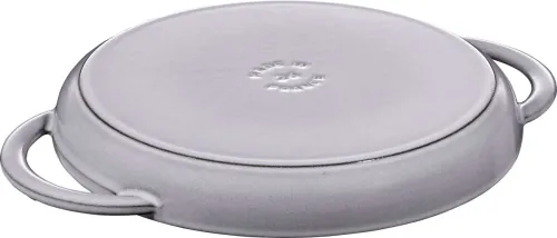 STAUB Okrągła patelnia żeliwna grillowa z dwoma uchwytami 22 cm, grafitowy