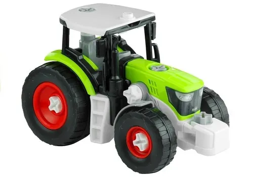 Duży Traktor Do Rozkręcania 43Cm Zestaw Konstrukcyjny Otwierana Przyczepa Łyżka
