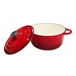 Garnek żeliwny emaliowany 28cm 5.9L ciężki indukcja Czerwony KRISBERG