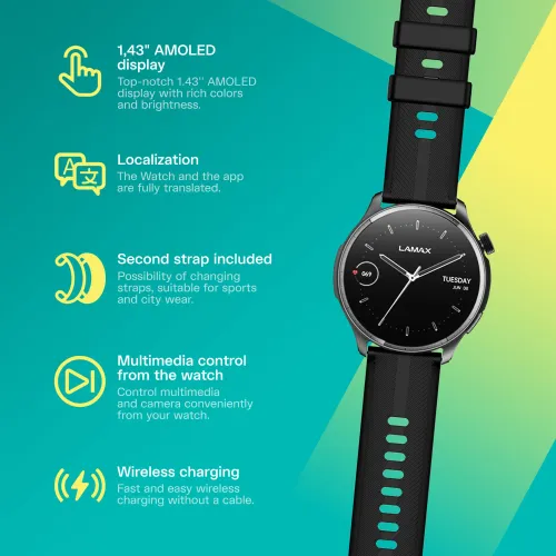 Smartwatch LAMAX Prism AMOLED Czarny