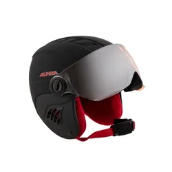 Kask snowboardowy dziecięcy ALPINA CARAT LE VISOR black red - Rozmiar - S