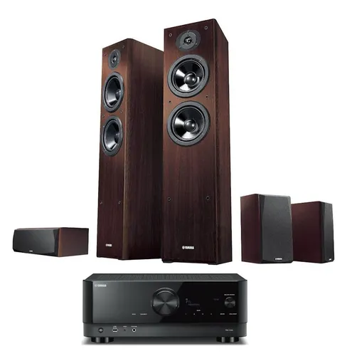 Yamaha MusicCast RX-V4A Black, комплект для домашнего кинотеатра NS-F51/NS-P51 Walnut