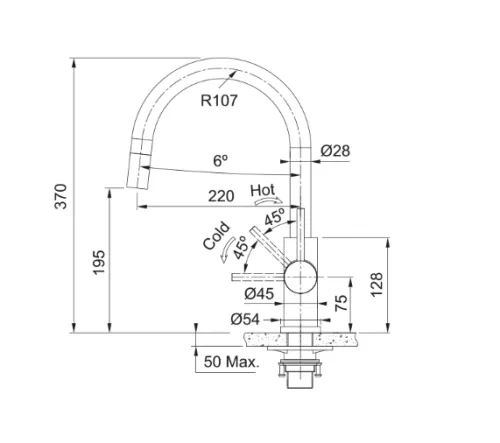 Bateria Franke Smart Glenda J pull-out Stal szlachetna