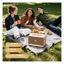Głośnik Bluetooth W-KING H330 120W Beżowy