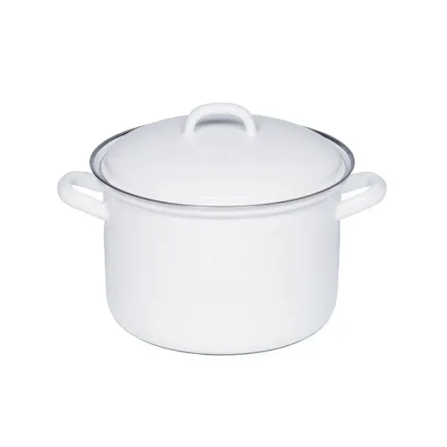 RIESS Classic Weiss 1 l - garnek emaliowany z pokrywką