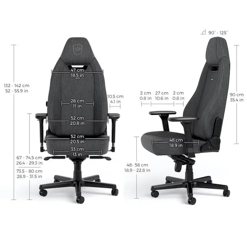 Fotel Noblechairs LEGEND TX Gamingowy do 150kg Tkanina Antracyt