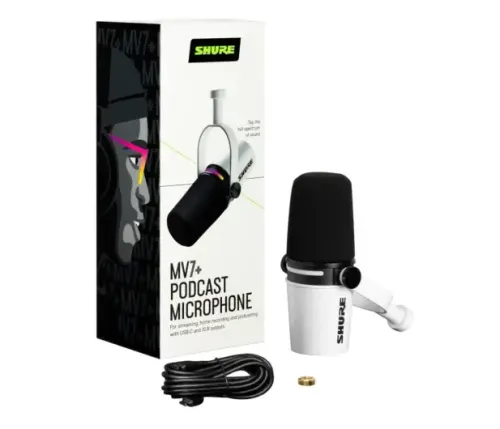 Mikrofon Shure MV7+ K Przewodowy Dynamiczny Biały