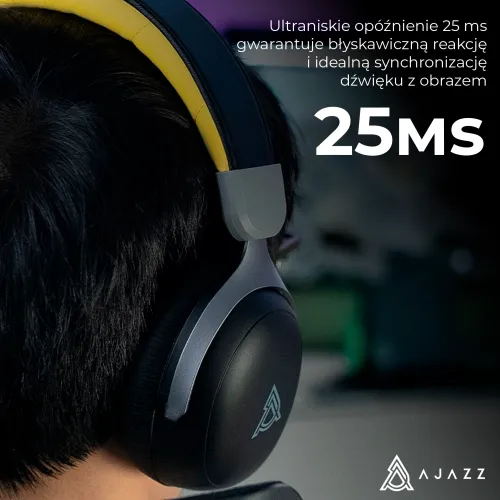 Słuchawki bezprzewodowe z mikrofonem Ajazz AHM08 MAX Nauszne Czarny