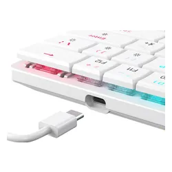 Klawiatura gamingowa White Shark GK-006211 Nagamaki Red Switch przewodowa mechaniczna podświetlana biała