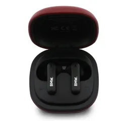 Słuchawki dokanałowe BMW Leather Metal Logo ANC Czerwony