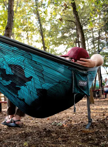 Hamak dwuosobowy ENO DoubleNest Print Hammock - mountains to sea/grey