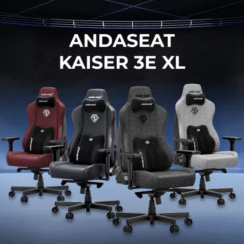 Fotel Anda Seat Kaiser 3E XL Gamingowy do 150kg Tkanina Granatowy