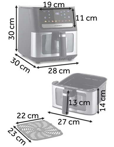 Air Fryer Frytkownica beztłuszczowa BERDSEN BD-655 6.5l 8 automatycznych programów