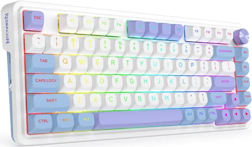 Klawiatura REDRAGON Ucal Max K673WBP RGB Hot Swap Manbo Switch Biało-fioletowo-niebieski