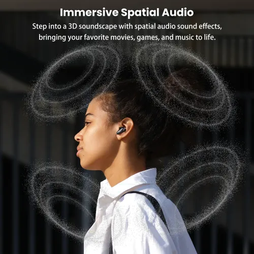 Słuchawki bezprzewodowe Tozo AeroSound6 Pro Dokanałowe Bluetooth 5.4 Czarny