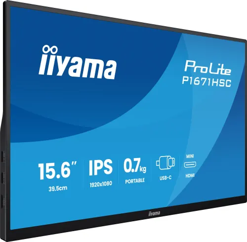 Monitor iiyama ProLite P1671HSC-B1 15,6" IPS Full HD 60Hz 3ms Przenośny
