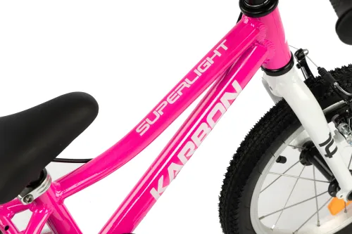 Rower dziecięcy KARBON Superlight 14 cali dla dziewczynki Różowy
