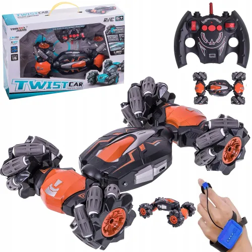 Samochód RC Twister 4x4 sterowany gestami I pilotem 2,4 GHz, terenowy, niebieski lub pomarańczowy