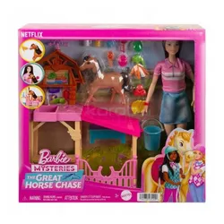 LALKA BARBIE Renee Opieka nad kucykiem zestaw z serialu "Zagadki Barbie" HXJ40