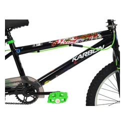 Rower dziecięcy KARBON Stickerboomb BMX 20 Czarno-zielony