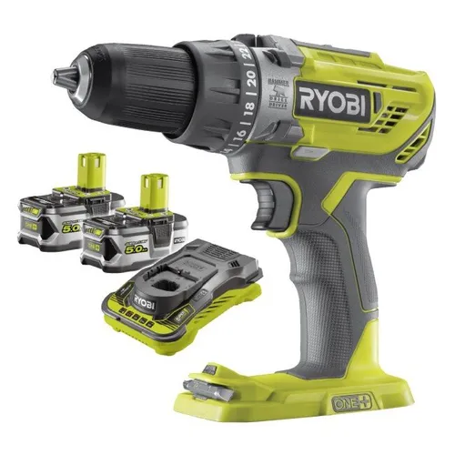 Wiertarko-wkrętarka RYOBI R18PD3-0 + Akumulator RYOBI RC18150-250 5Ah 18V + Ładowarka