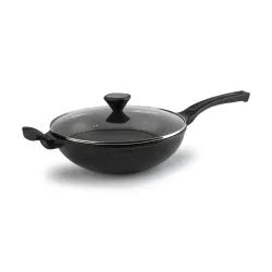 Patelnia / Wok nieprzywierający z pokrywką KONIGHOFFER KENJI CZARNY 30 cm