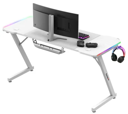 Biurko gamingowe HUZARO Hero 3.3 RGB Biały