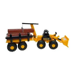 Traktor Koparka Maxima Z Przyczepą Z Drewnem 82Cm