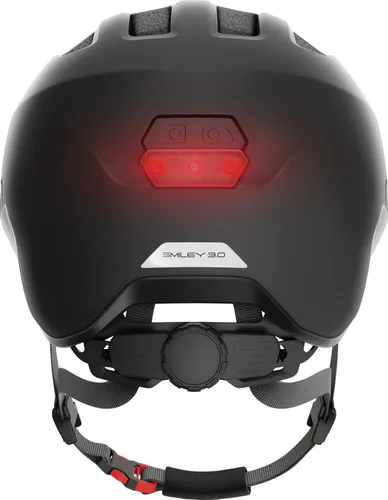 Kask rowerowy ABUS Smiley 3.0 Ace LED Velvet Czarny dla Dzieci (rozmiar M)