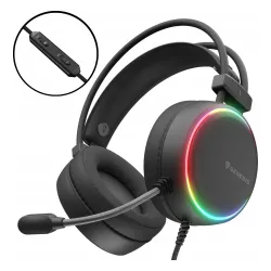 Słuchawki przewodowe z mikrofonem Genesis Neon 613 G2 RGB Nauszne Czarny